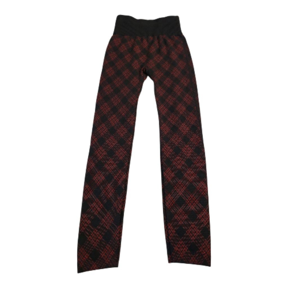 Charlie Paige Women's Plaid Loned Leggings S/M Black Red